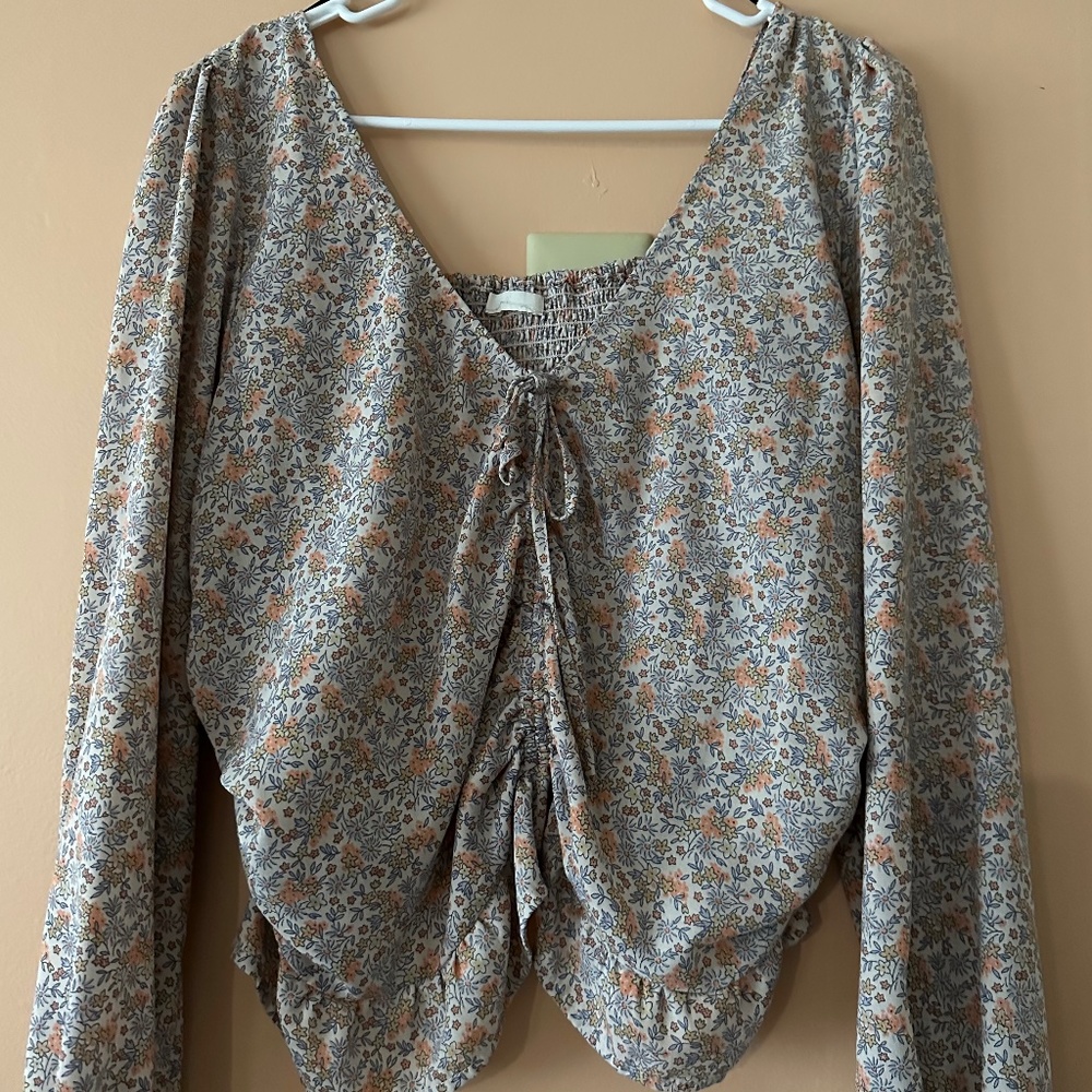 H&M Floral Print Blouse Spring 2022, Size XL